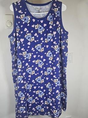 Blue Heart & Bear Sleeveless Nightdress Dreams and Company women’s Size 1X